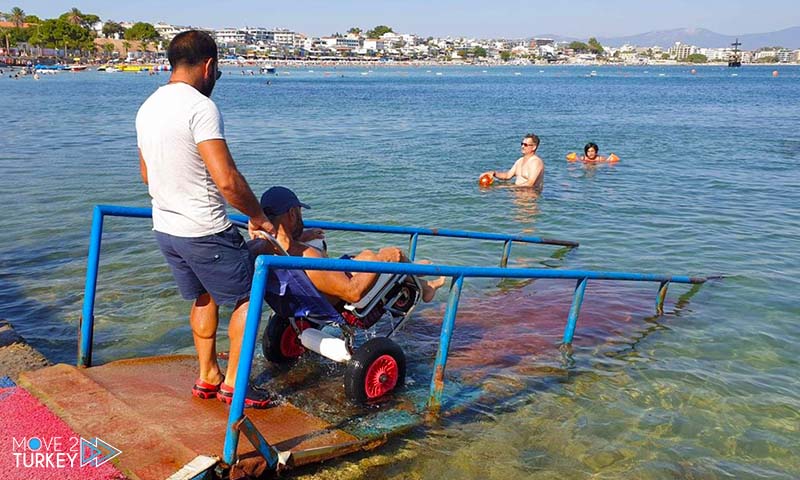 Barrier-free Didim Beach for disabled people in turkey