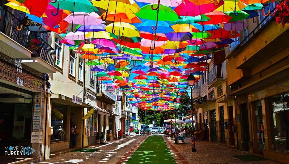 umbrellas in Karakoy Street