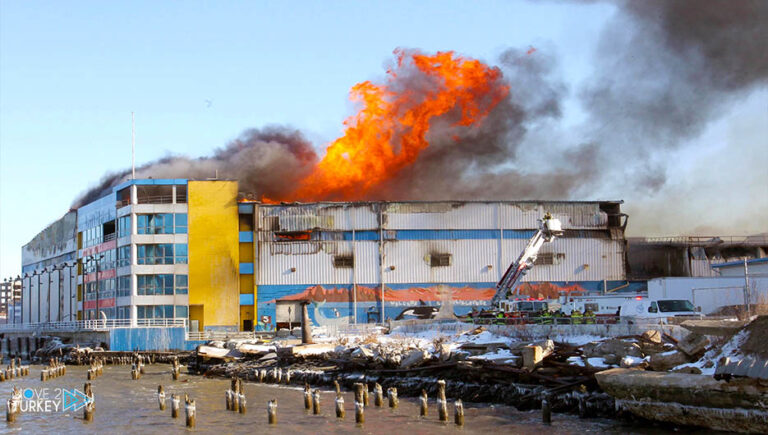 Fire in a waste warehouse in the Kahramanmaraş region