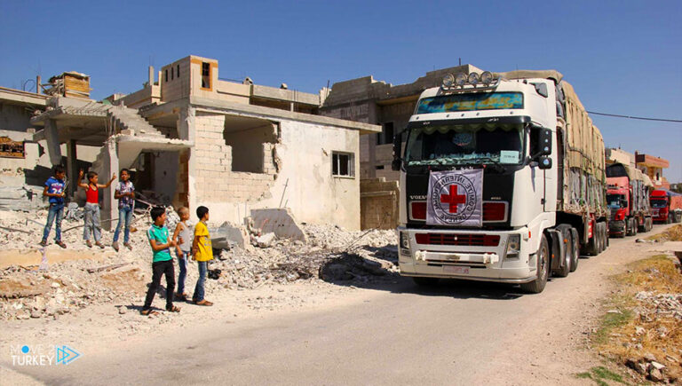 Through Turkey.. 95 United Nations aid trucks enter Syria’s Idlib