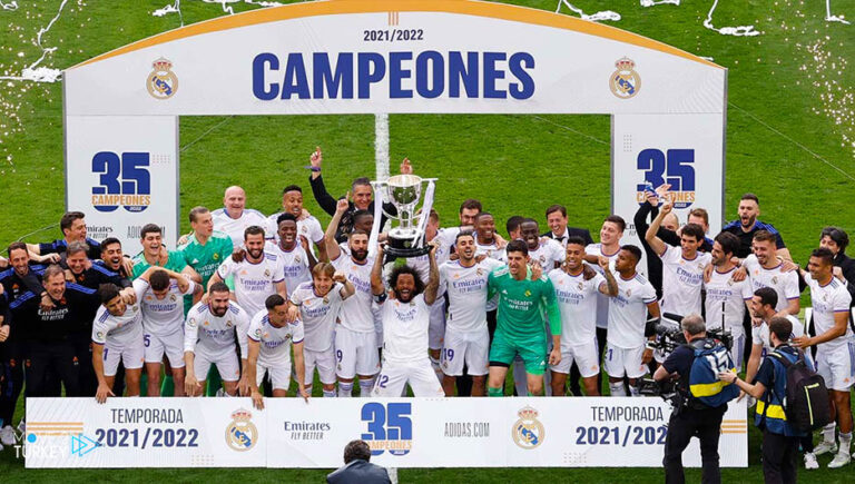 Real Madrid has won the Spanish League for the 35th time in its history