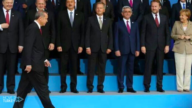 Erdogan participates in a group photo of NATO leaders