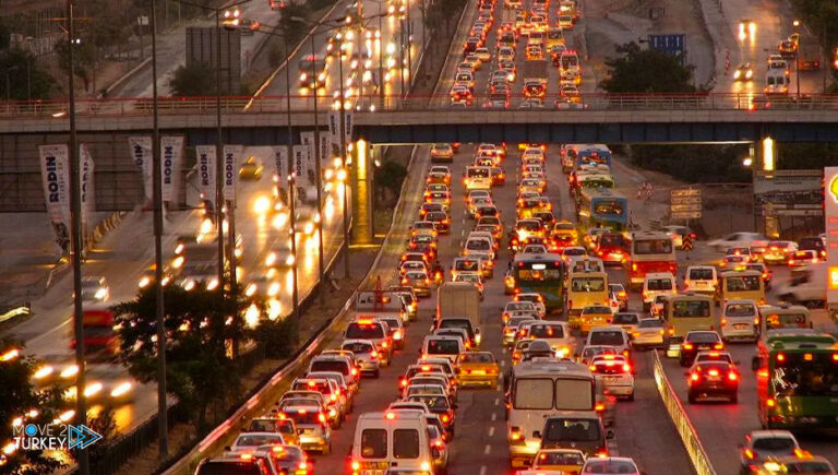 Heavy congestion on the roads to Istanbul