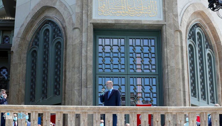 President Erdogan inaugurates a mosque within a military unit