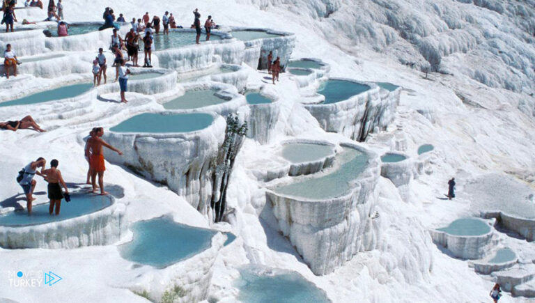 Turkish Pamukkale.. A haven for fugitives from the summer heat