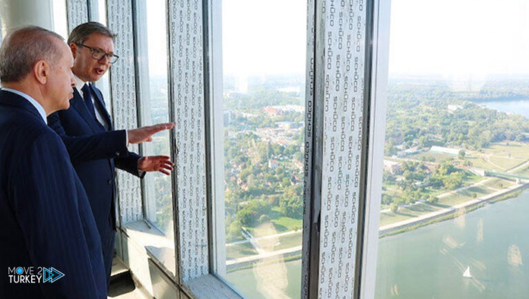 Erdogan visits Belgrade Tower, the tallest building in Serbia