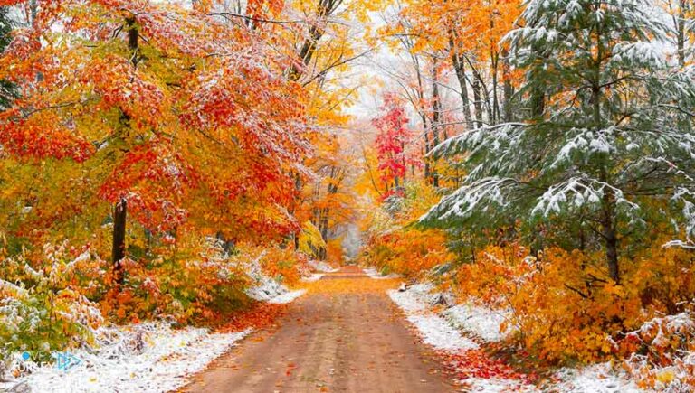 Snow white embraces the autumn colors in eastern Turkey