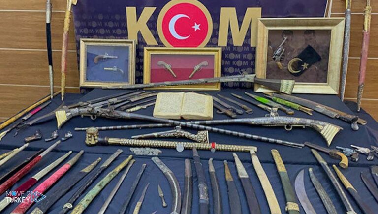 Seizing artifacts in Istanbul, including swords and weapons