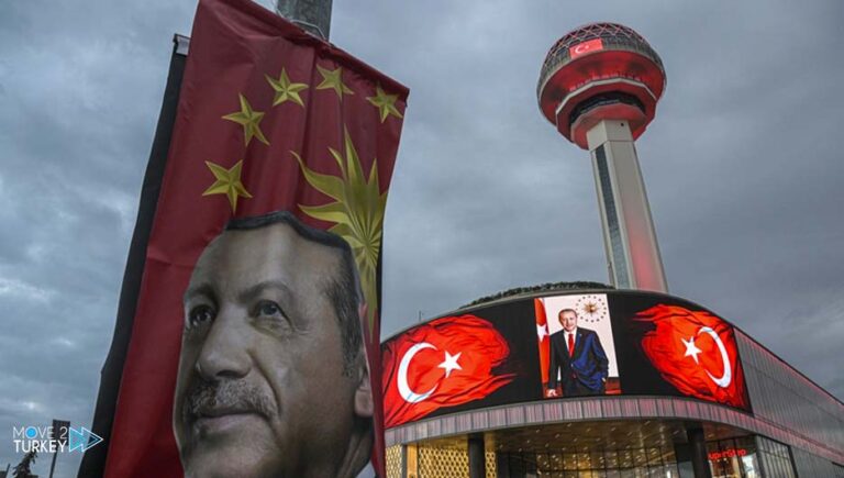 Ankara.. “Atakule” tower lights up in the colors of the Turkish flag